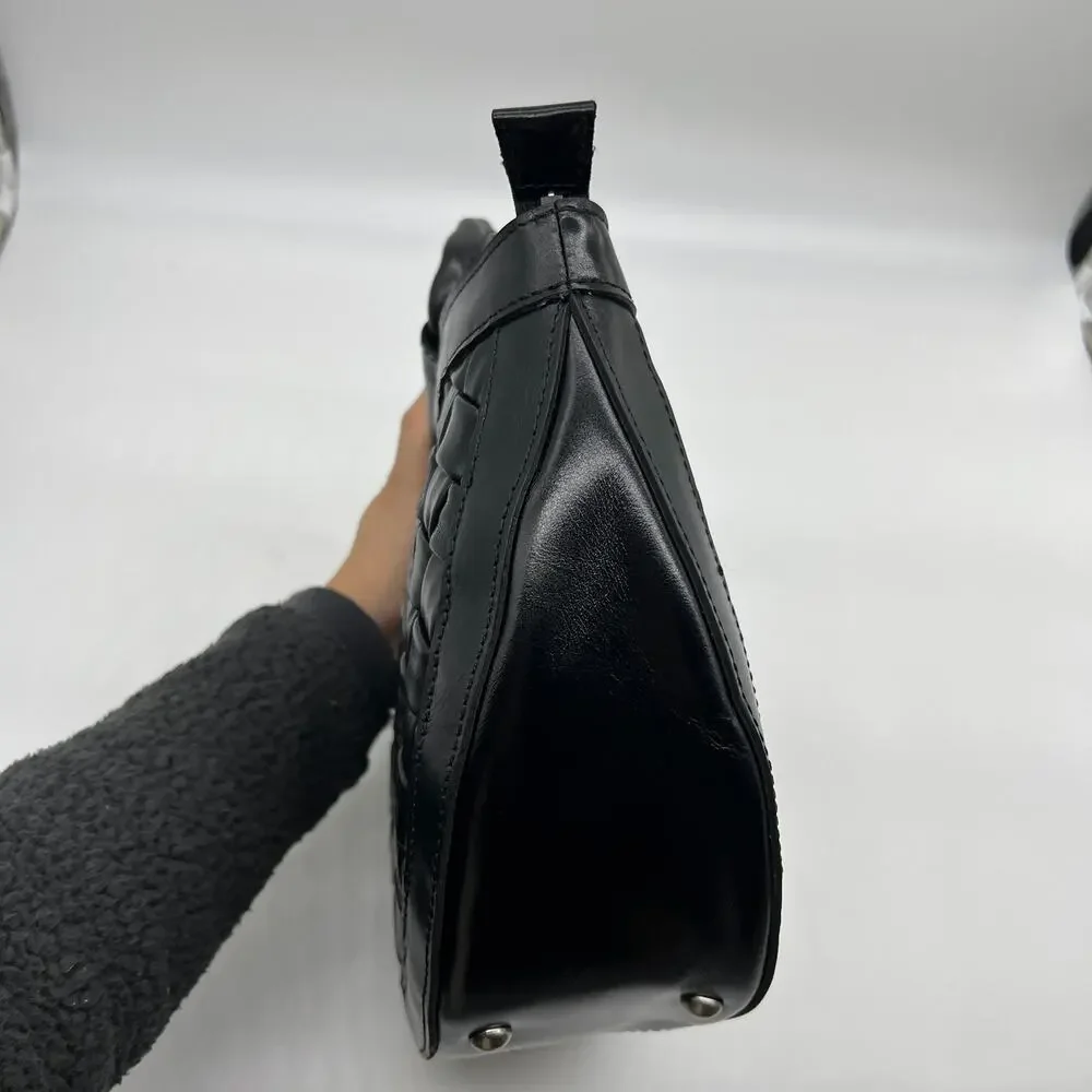 Patricia Nash Leather Ossi Satchel with Crossbody Strap Black